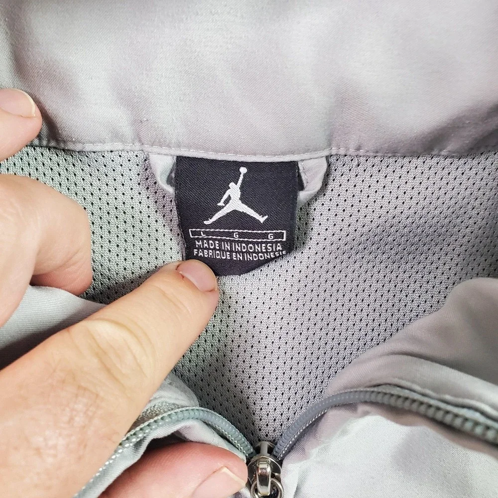 Jordan Jacket Mens Large Gray Full Zip Bomber Windbreaker Jumpman 332721-071